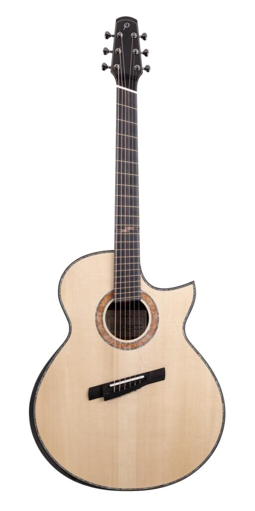 PELLERIN GUITARS／Jumbo Cutaway Multiscale Adirondack Spruce / Figured Crelicam Ebony（前面）