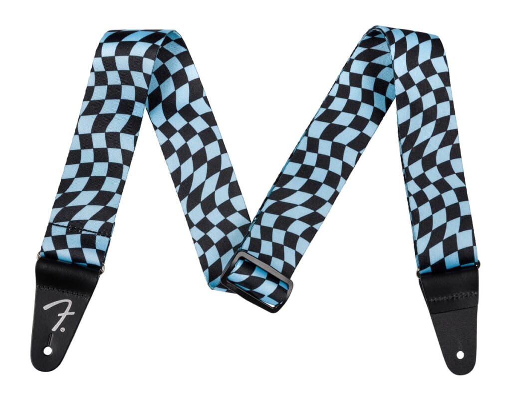 Wavy Checkerboard Polyester Strap／Blue