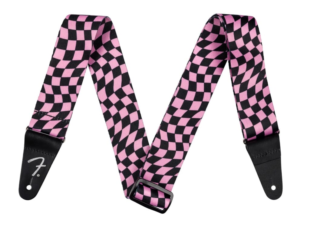 Wavy Checkerboard Polyester Strap／Pink