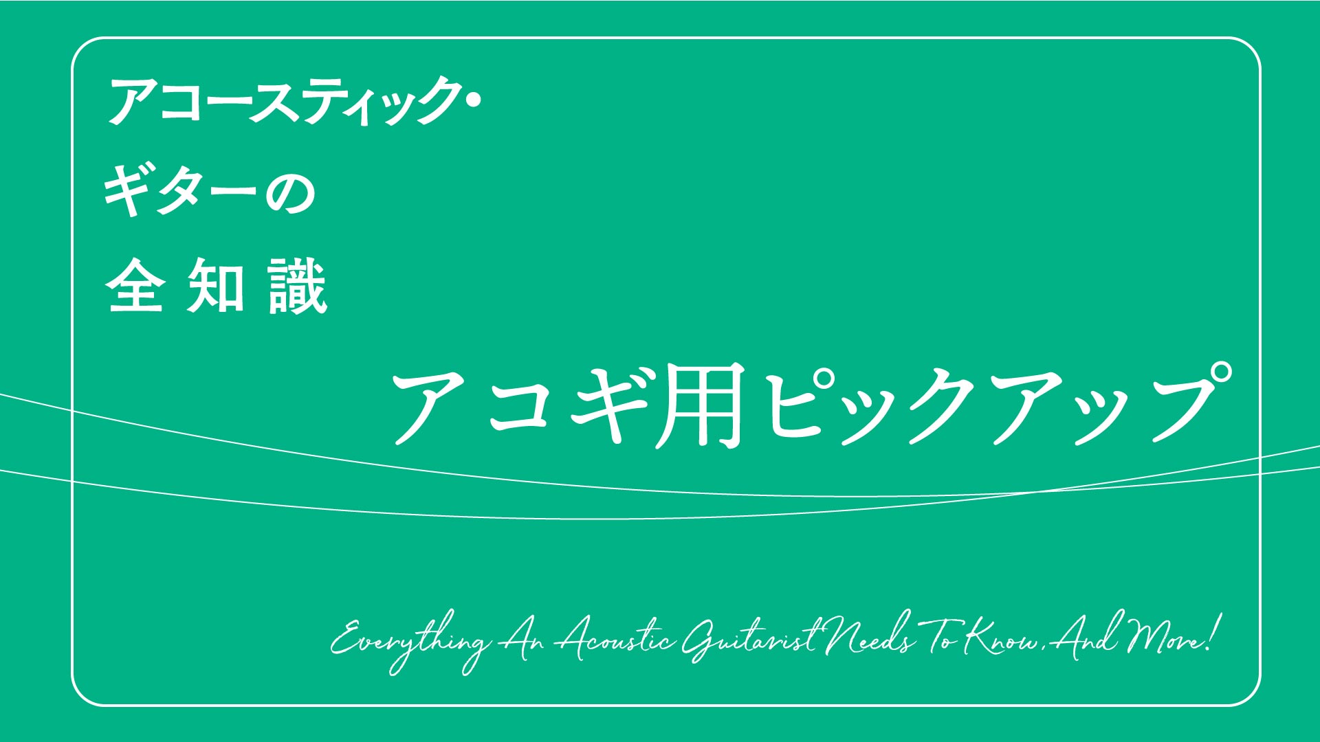 エレアコ用ピックアップの種類