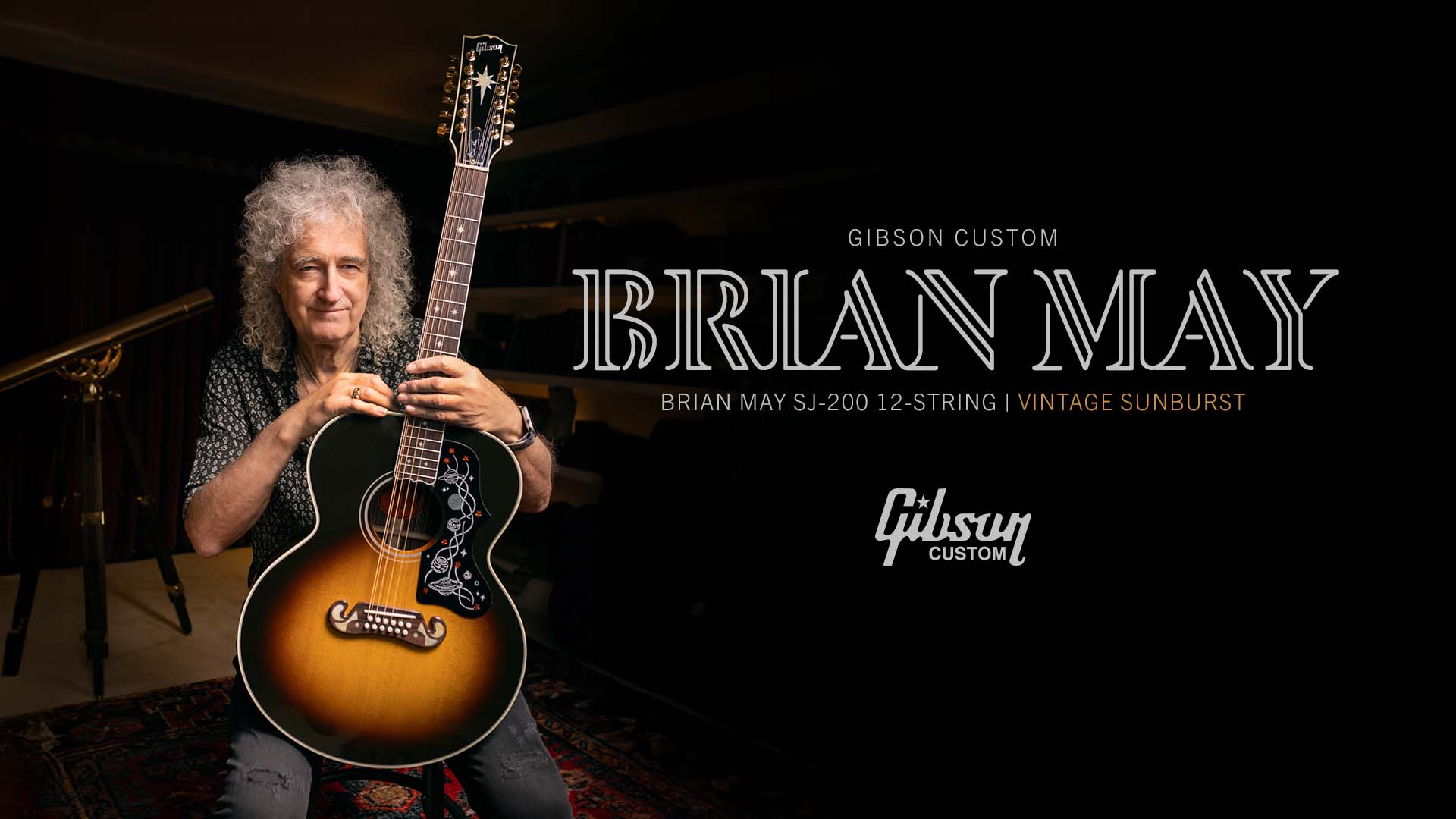 ギブソンより、ブライアン・メイのシグネチャー・モデル“Brian May SJ-200 12-String”がリリース