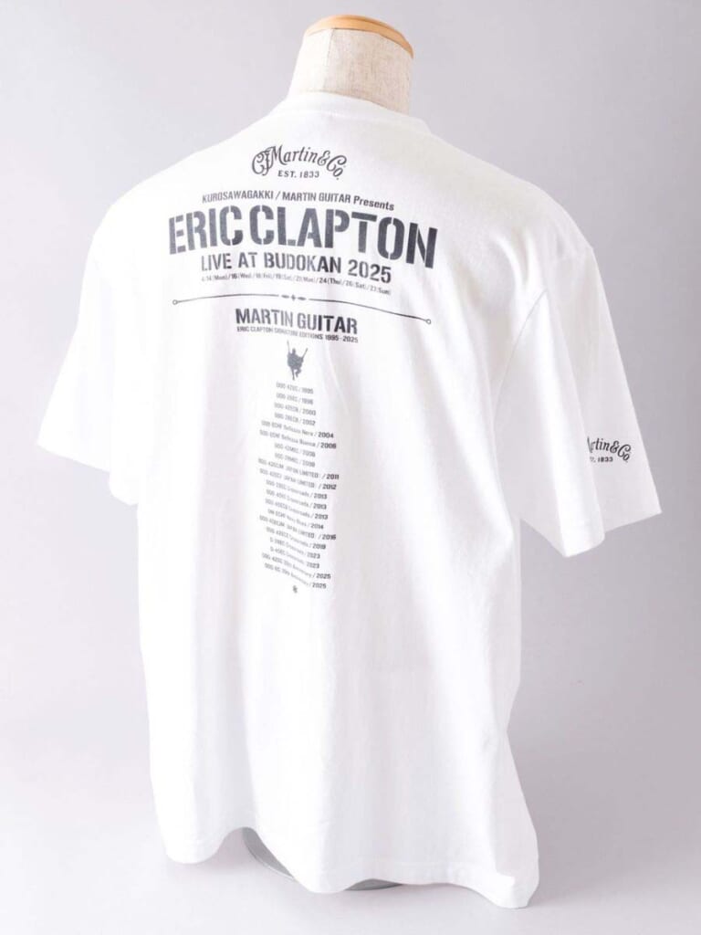 Eric Clapton x Martin Guitar
000-42EC（ホワイト）Tシャツ（背面）