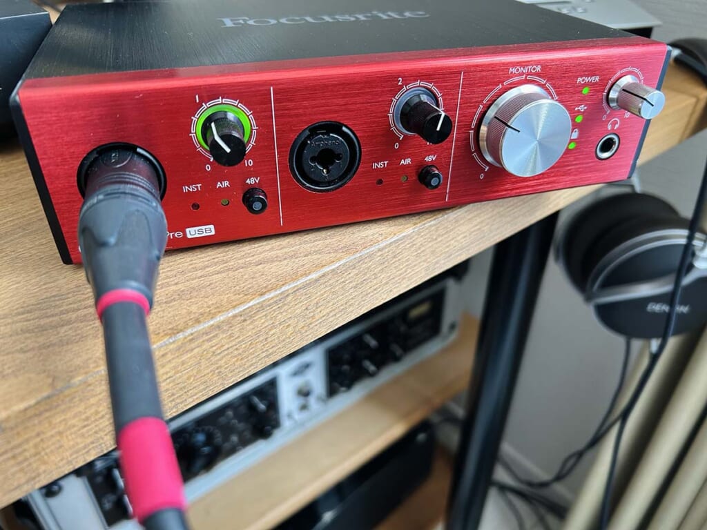 適正な入力レベルを示す緑ランプ