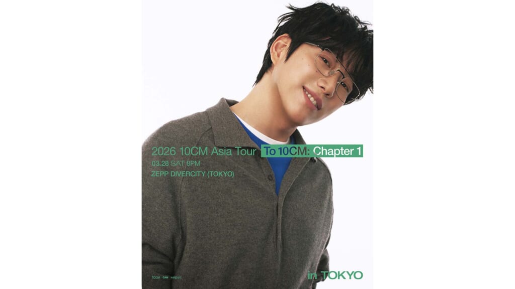 韓国のシンガーソングライター10CM（シプセンチ）が3月28日に東京にて来日公演を開催
