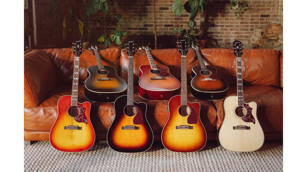 エピフォンの“Inspired By Gibson Collection”に、5種の新作エレアコが登場！