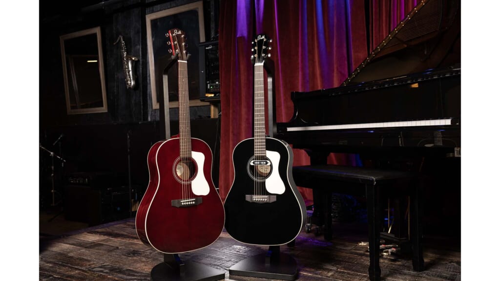 ギルドのDS-240の新作として、ワインレッドとエレアコ仕様のブラックが登場