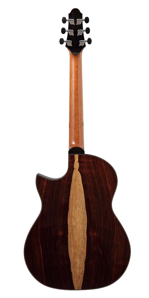 MUKAE GUITARS/RC Florentine Cutaway Master Grade Amazon Rosewood(背面)
