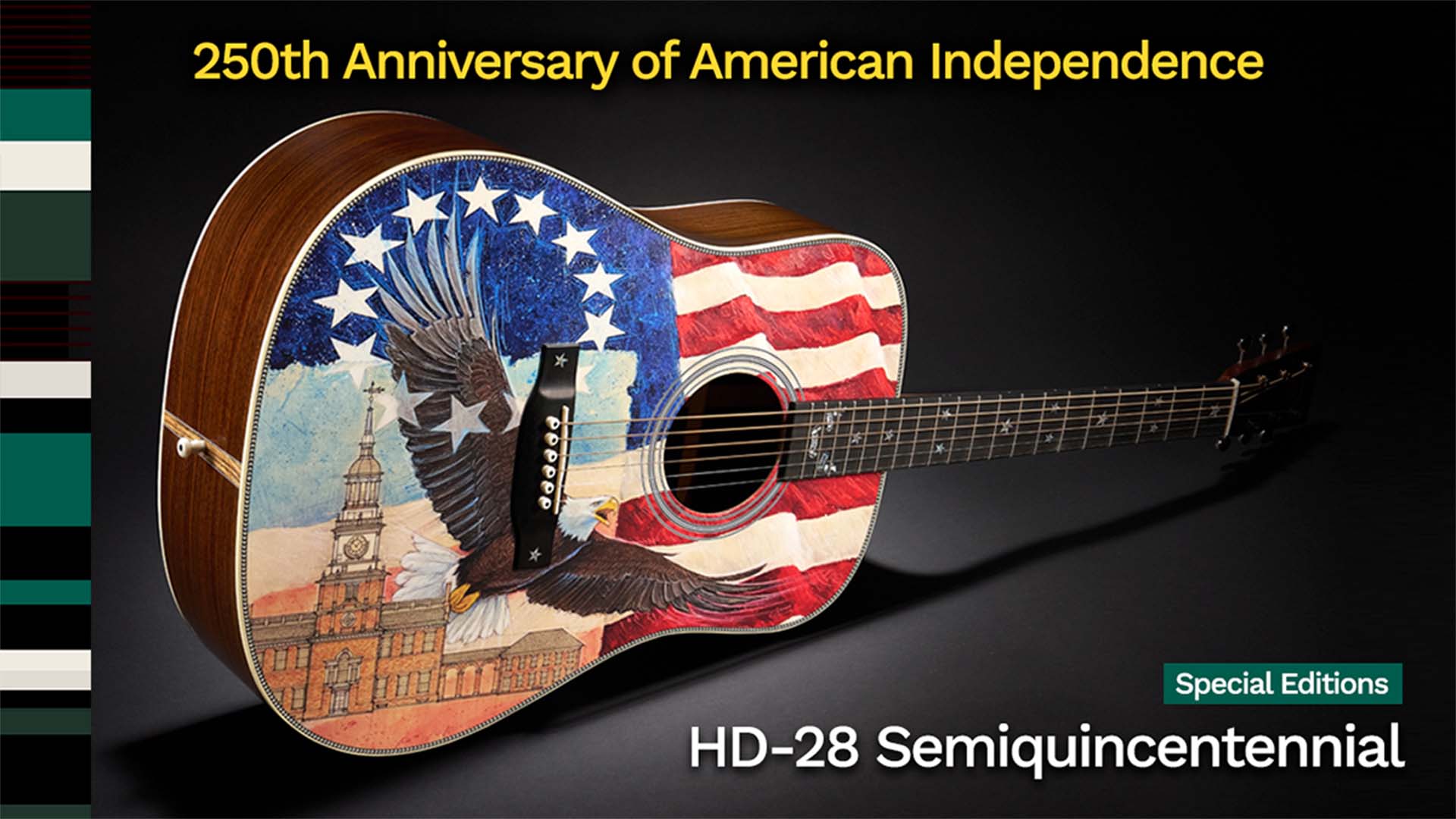 マーティンよりアメリカ独立250周年記念モデル＝HD-28 Semiquincentennialが登場